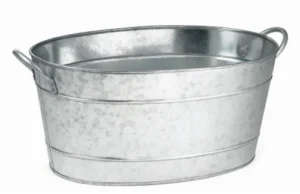 Drink tub container with 2 handles used to carry beverages and keep them cold.